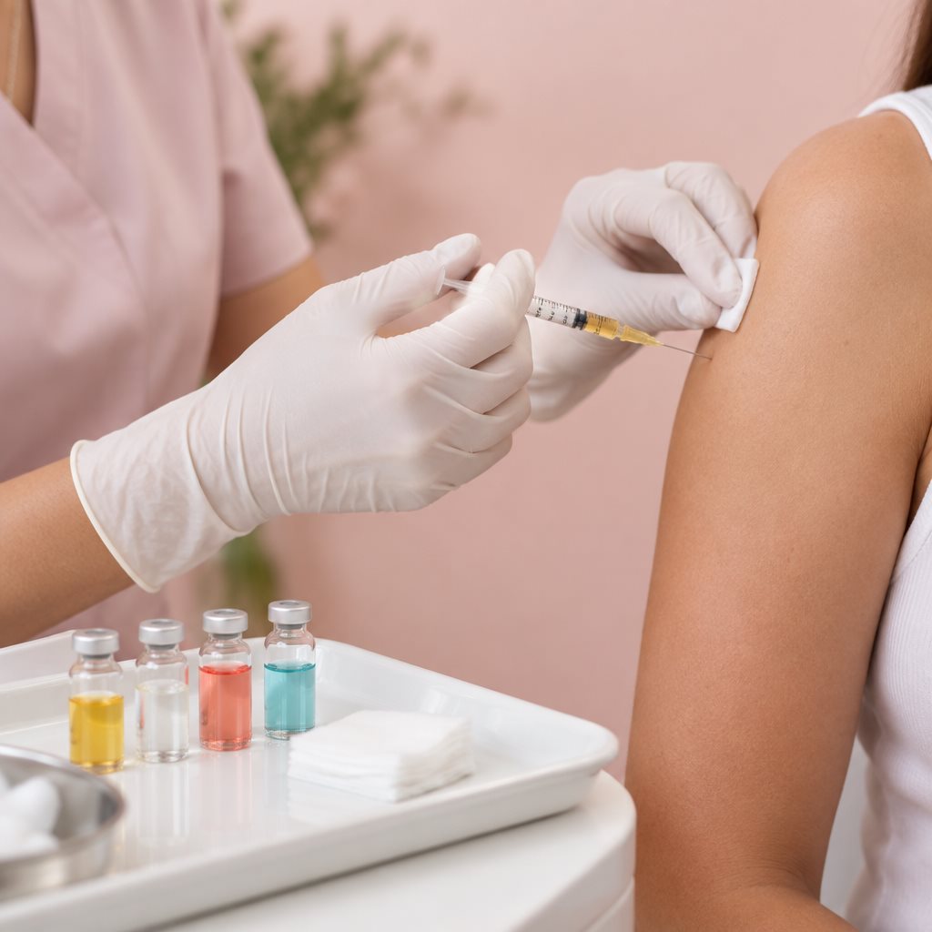 Nurse giving a vitamin shot